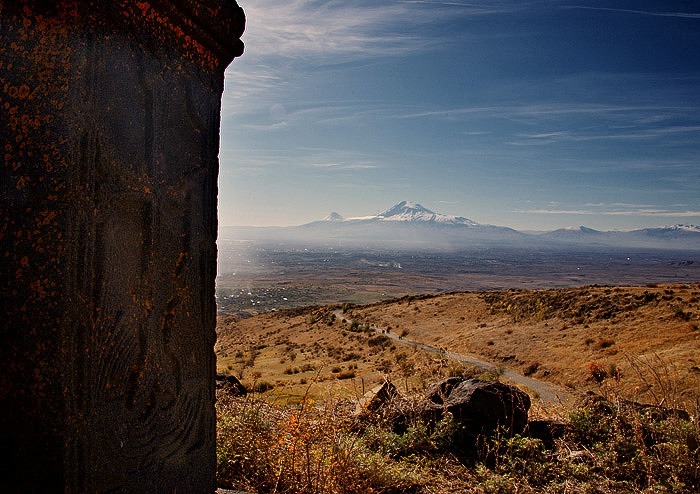 © Suren Manvelyan - Ararat with crosstone