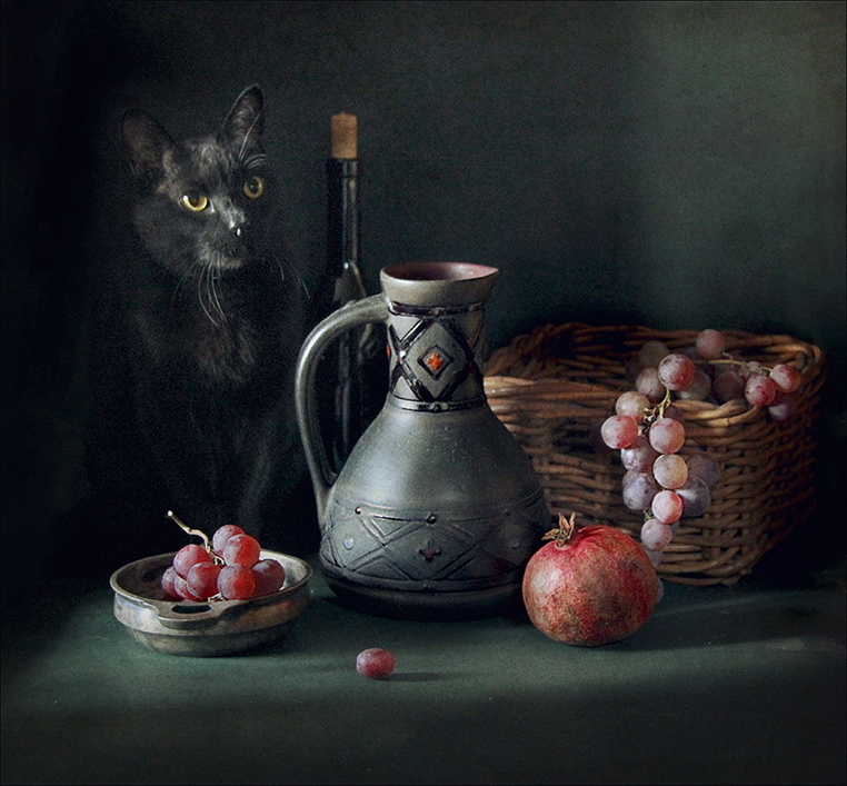 © Galina Chirikova - Этюд с грузинским кувшином и котом